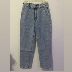 blue high waisted baggy jeans